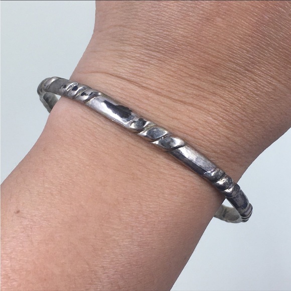 Sterling Mexican Bangle - Picture 1 of 6